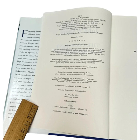 John Le Carre The Constand  Gardener HC DJ Viking First Edition 2001 - Picture 7 of 13